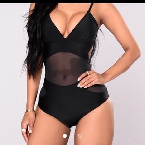 Black one piece bathing suit